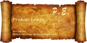 Prokop Ervin névjegykártya