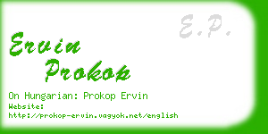 ervin prokop business card